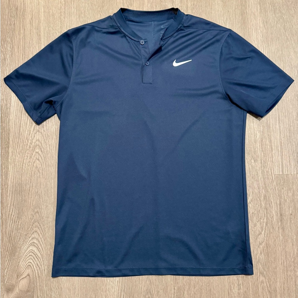 Nike Men's Dri-Fit Victory Blade Golf Polo Navy Blue (Medium)
